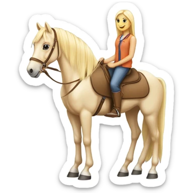 Cheval palomino fille galope  sticker