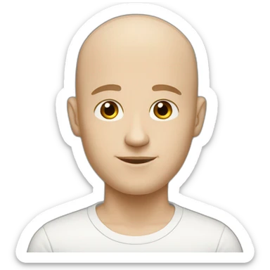 a white male student with almost bald short brown hair with hairstyle French crop sticker
