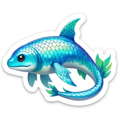 Exotic tropical shiny rare epic cute hydro Fakémon-creature, full body, with random markings sticker