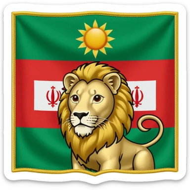 Iran Pahlavi flag Lion and Sun sticker