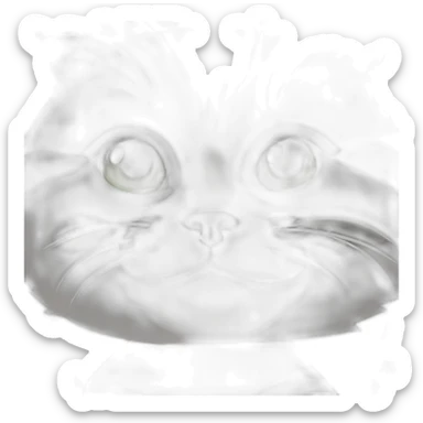 light grey tabby with white stripes domestic short hair with yellow green blue eyes and black pupil sleeping sticker