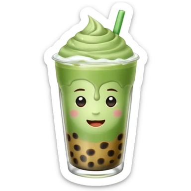 matcha latte with boba and ice without sticks and add a lil coffee  sticker