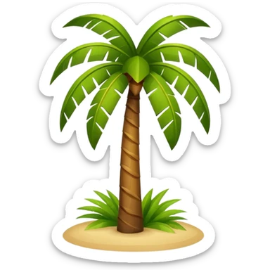 Palm Tree: flat body toony leafs non floor sticker