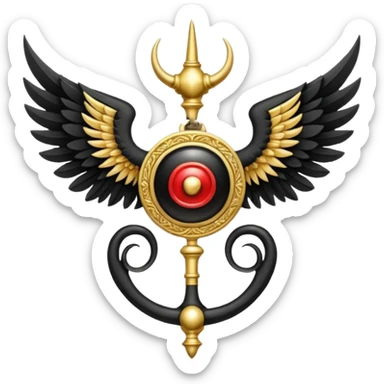 Holy Emblem with black wings and horn sticker