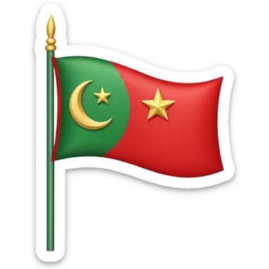 Small pti party red and green color flag with moon and star make one for chat sticker
