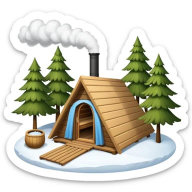 la tent that is a sauna and its smoke out the pipe try one with snow and trees around also
ag den mer som en rundt firkant og sort, også kan det stå SAUNA på sticker