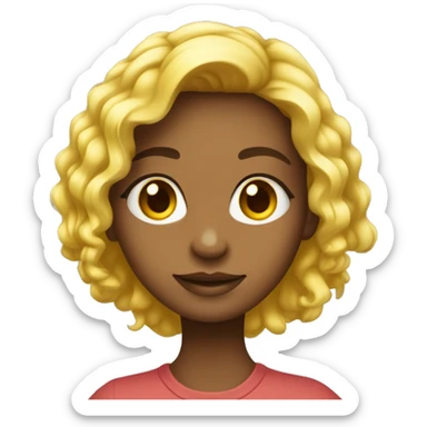 sou uma menina criança com cabelo loiro amarelo liso comprido olho castanho sticker