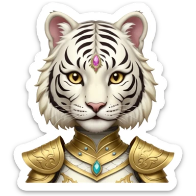 ESO Female white tiger khajiit leader of the umbral rose  sticker