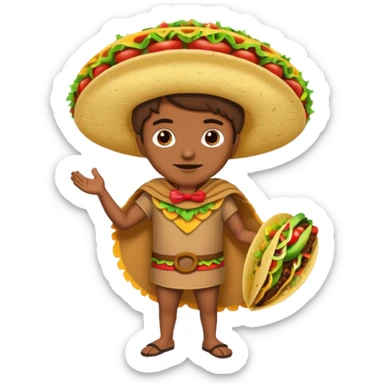 a hero who wear Taco costume  sticker