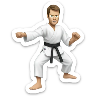 Tom brady doing karate sticker