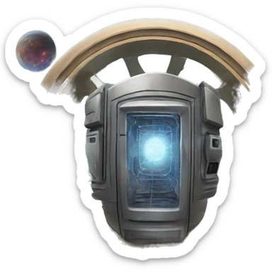 A portal or Time Machine like device used to travel between universes in the multiverse sticker