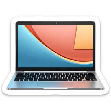 3D minimal icon of a premium laptop with a subtle color code #FF3D00 accent. Clean, modern, high-end tech style. sticker