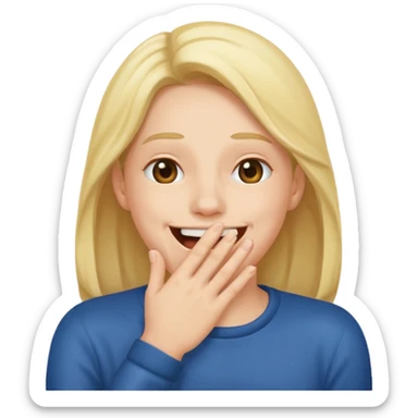 joy emoji laughing covering mouth  sticker