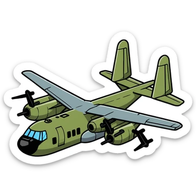 AC-130 gunship military aircraft with cannons sticker
