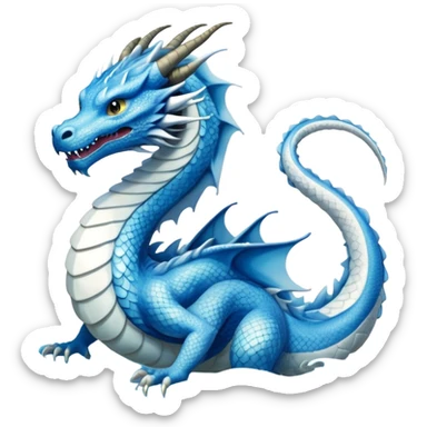 Blue and white dragon Haku from Spirited Away sticker