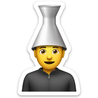 a person with a funnel on his head sticker