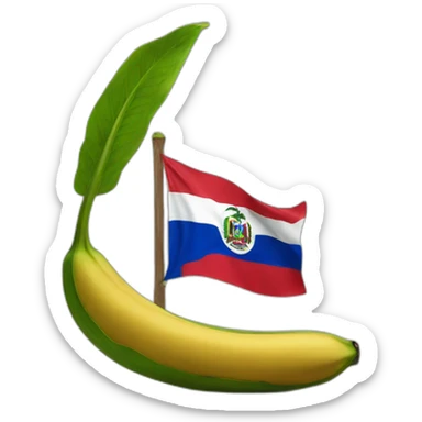 Plantain with Dominican Republic flag sticker