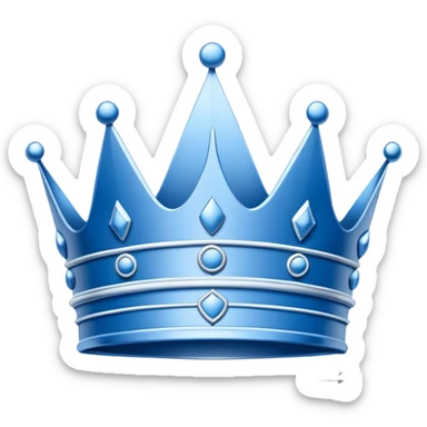 side view of a blue blueprint plan with the sketch of a crown in white lines sticker