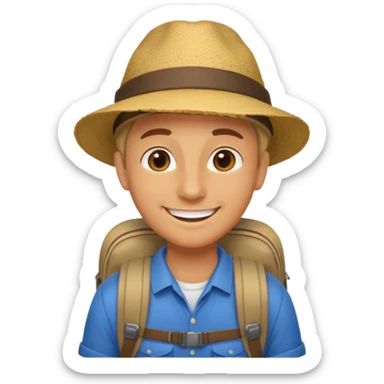 foreign tour guide with bagpack sticker