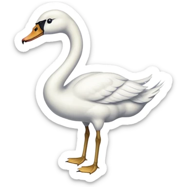 A swan who stand on left see on Right sticker