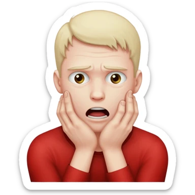 A guy strangling himself sticker