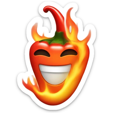 Flaming chilis sticker