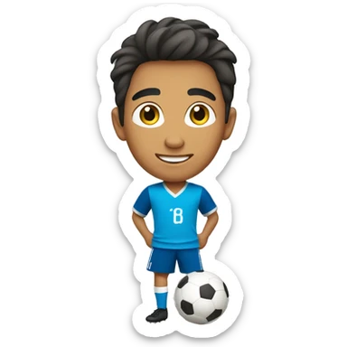 Young latino boy playing soccer sticker