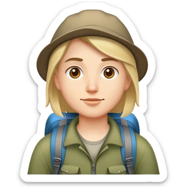 Right facing hiker sticker