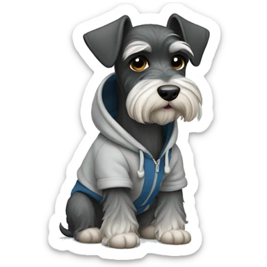 Mini schnauzer wearing a hoodie sticker