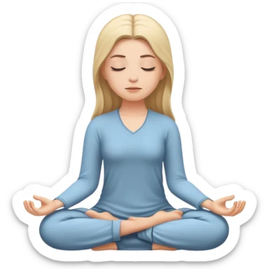 White girl  meditating sticker