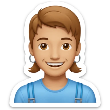 a person with braces  sticker