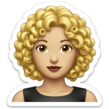 curly-blonde-woman-black-latex-dress sticker