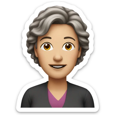 1 middle-aged woman with brown hair sticker