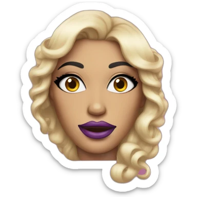 A drag queen with a huge make up and a beard  sticker