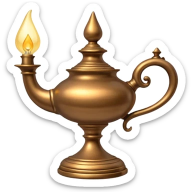 A hyperrealistic Antique bronze simple neat Magic lamp sticker