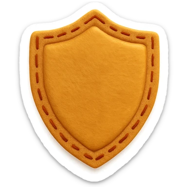<StylePrompt>
  <Name>Minimal Felt Appliqué Icon</Name>
  <Description>
    A soft, handcrafted felt icon style with lightly padded forms, simple shapes, and clean outlines. Features slightly more visible stitching for tactile charm while maintaining a low-detail aesthetic.
  </Description>
  <VisualProperties>
    <Material>Felt</Material>
    <Texture>Soft, matte surface with subtle fiber detail</Texture>
    <Stitching>
      <Type>Threaded edge stitch</Type>
      <Color>Muted orange or warm brown</Color>
      <Pattern>Evenly spaced running stitch around edges</Pattern>
      <Thickness>Medium (approximately 10% more pronounced than minimal)</Thickness>
      <Contrast>Moderate (stitch color clearly distinct from base felt)</Contrast>
    </Stitching>
    <Padding>Low to moderate—slightly raised but not deeply dimensional</Padding>
    <Edges>Smooth and rounded with clean curves</Edges>
    <ColorPalette>
      <Primary>Warm yellows, oranges, and browns</Primary>
      <Accent>Dark brown for facial features</Accent>
      <Background>Neutral off-white or soft beige</Background>
    </ColorPalette>
  </VisualProperties>
  <FacialFeatures>
    <Eyes>Small round dots</Eyes>
    <Nose>Simple oval or triangle</Nose>
    <Mouth>Minimal curved line or none</Mouth>
    <DetailLevel>Low</DetailLevel>
  </FacialFeatures>
  <Rendering>
    <Lighting>Soft and diffused</Lighting>
    <Shadows>Subtle, barely visible</Shadows>
    <Perspective>Front or side profile, flat angle</Perspective>
  </Rendering>
  <Applicability>
    <SubjectType>Animals, symbols, objects</SubjectType>
    <OutputFormat>Icon, patch, or sticker</OutputFormat>
  </Applicability>
</StylePrompt>

{subject} = shield sticker