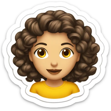 mujer cabello medio ondulado camiseta con logo 4tech sticker