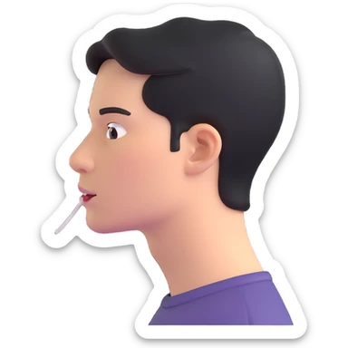 person mewing, side profile sticker