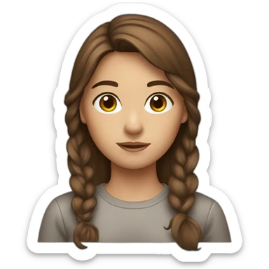 Girl with brown hair and alpaga sweat-shirt  sticker
