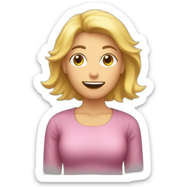 Mujer diciendo rubia con el dedo en alto haciendo gesto de decir que no sticker