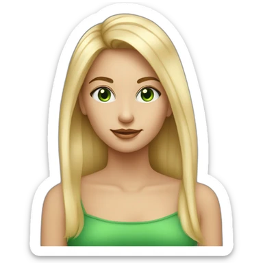 Femme blonde avec les yeux vert cheveux un peux long lisse sticker