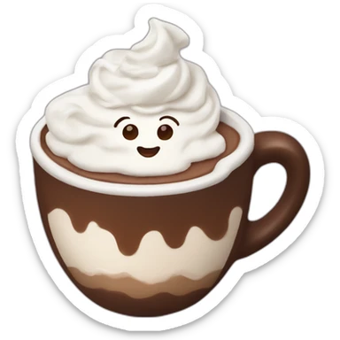 Hot cocoa with whipped cream sticker