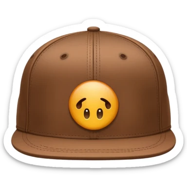 Brown fitted cap sticker
