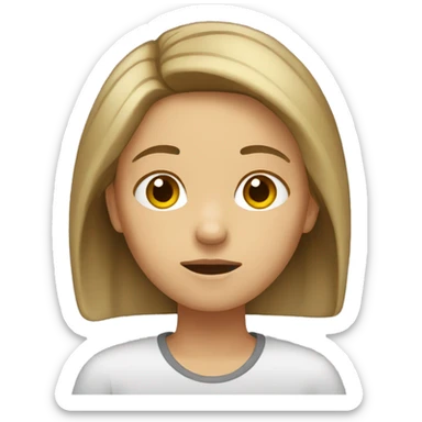 girl tired with brown hair and blonde highlights  sticker