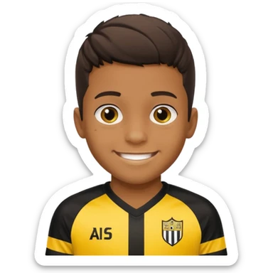niño con la camiseta de futbol del club atlético Peñarol de uruguay sticker