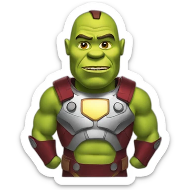 Shrek if he was iron man sticker