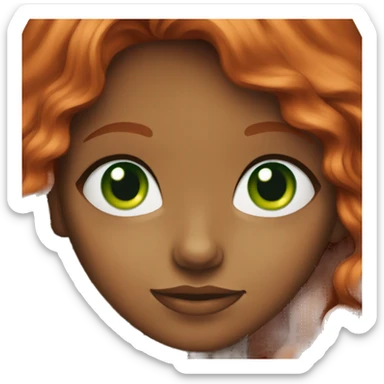 red-haired girl with green eyes sticker