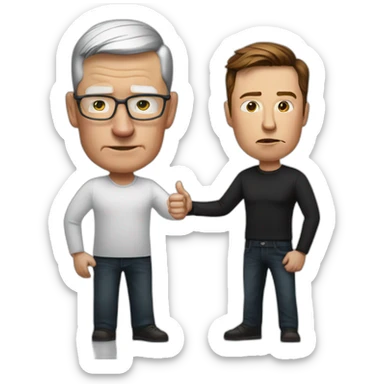 Thumbs down from Tim Cook and Elon Musk sticker