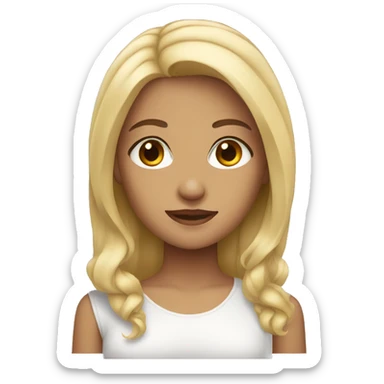 Blonde girl with brown eyes  sticker