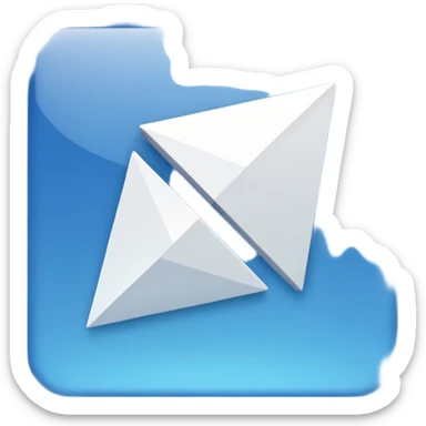 blue backround with a white square in the middle that is rotated approximately 45 degrees, sticker